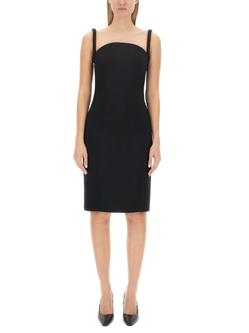 Versace Sleeveless Dress With Round Neckline In Black