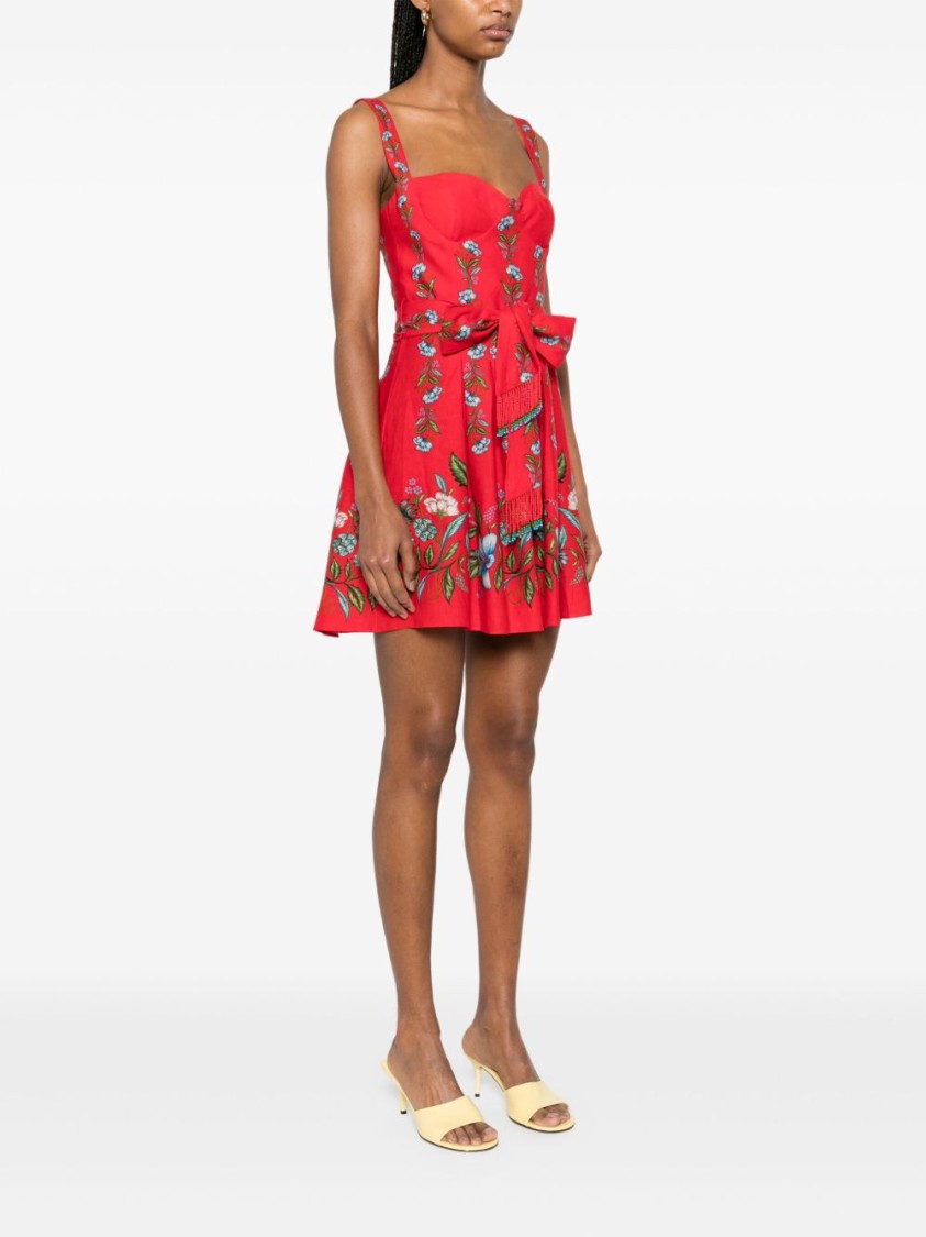 Farm Rio Sweet Bloom Bouquet Mini Dress Sweet Bloom Bouquet Red