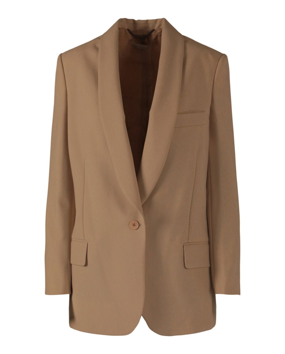 Stella Mccartney Allison Wool Blazer In Brown