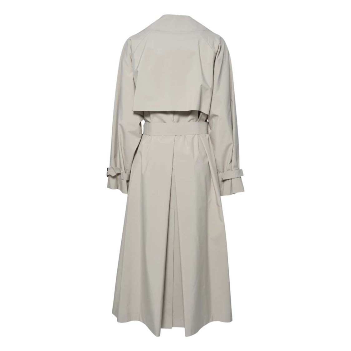Max Mara Trench Coat With Wide Lapel And Belted Waist In Gray