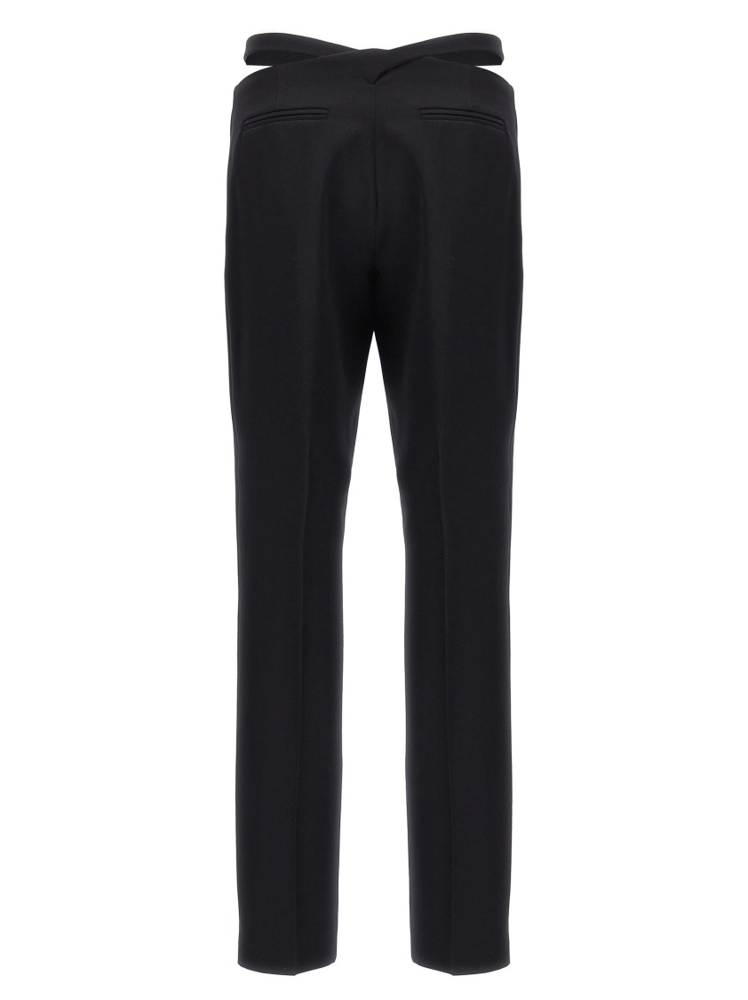 Attico Black Belt Detail Trousers In Black
