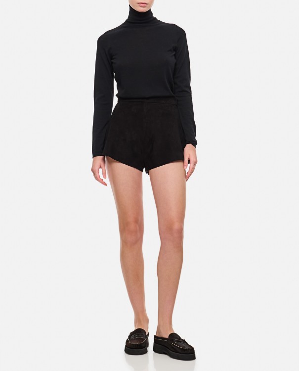 Max Mara Cedro Suede Shorts in Black | THE LIST
