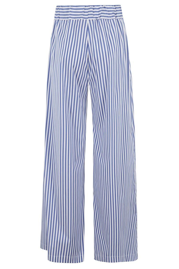 Shop Semicouture Semi Couture Jhonny Vertical Stripe Wide-leg Pants In Blue