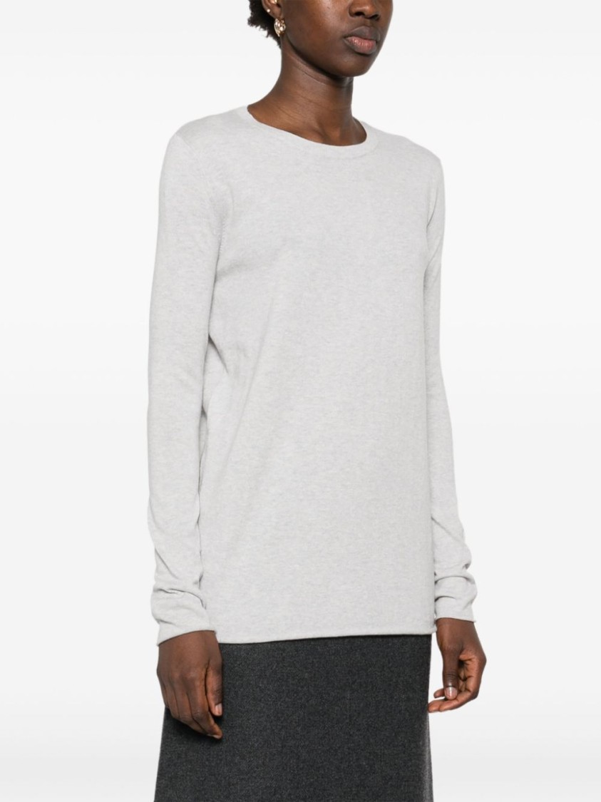 Lisa Yang Light Grey Knit Maurie Sweater In White