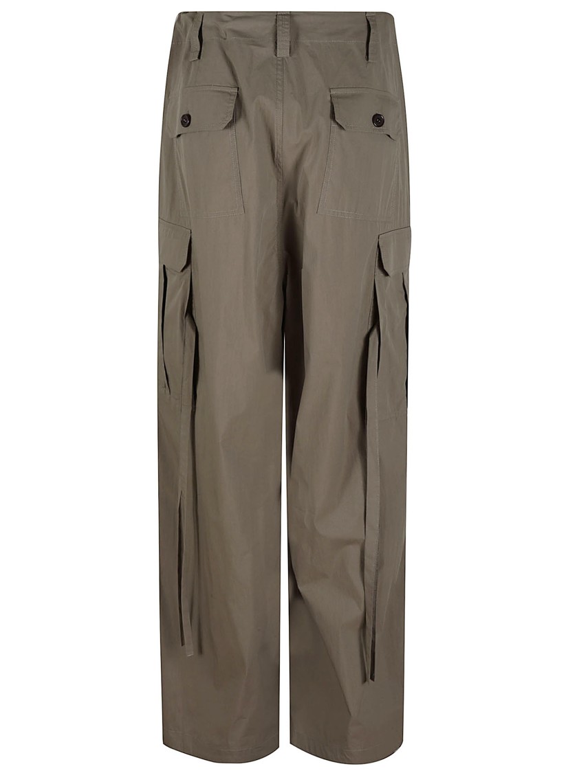 P.a.r.o.s.h . Cargo-style Pants With Relaxed Fit And Drawstring Waist In Gray
