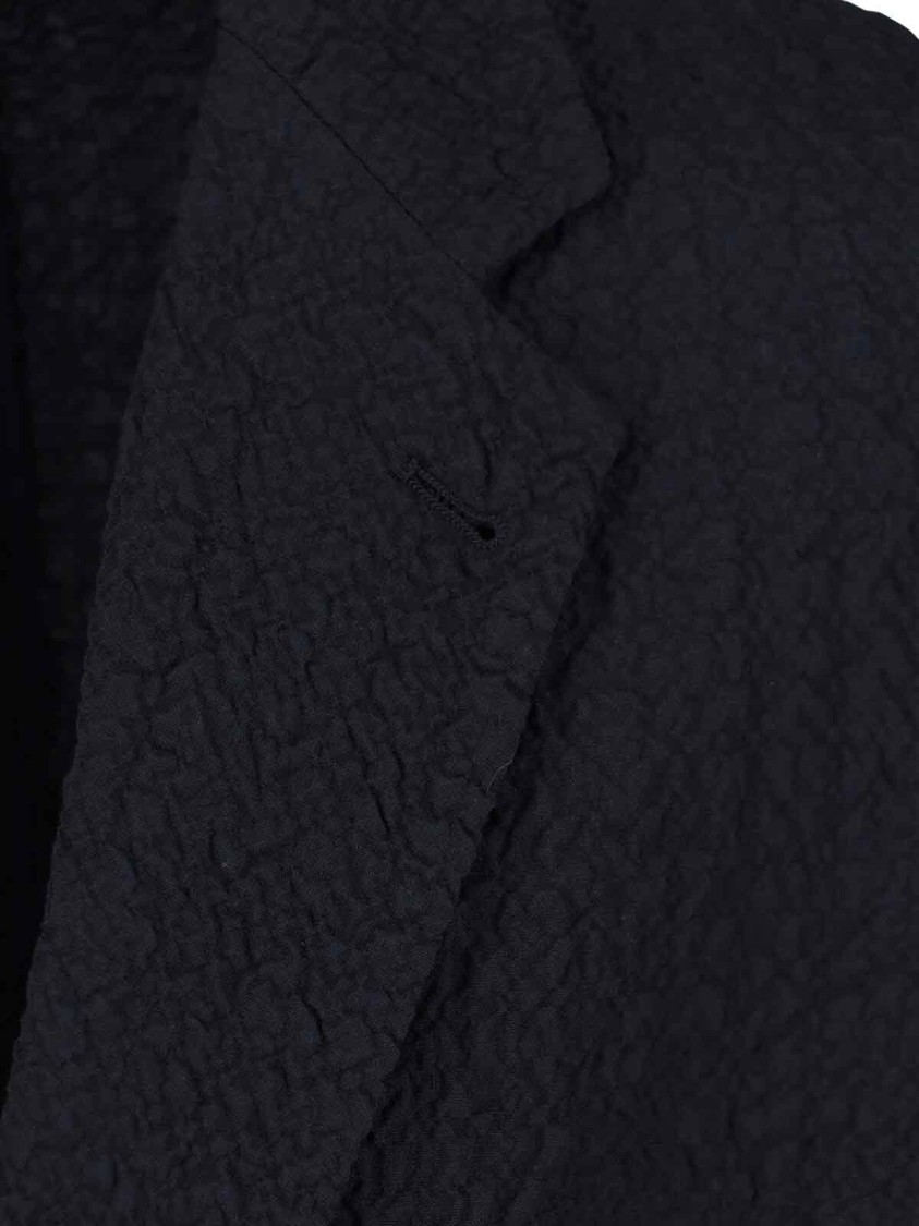 Giorgio Armani Front Pockets Notched Lapel Single Breasted Textured Fabric