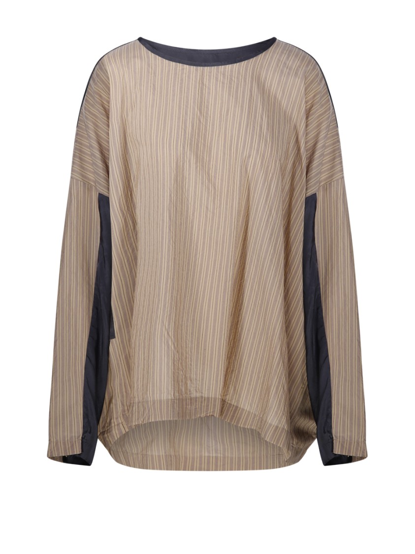 DRIES VAN NOTEN DRIES VAN NOTEN CAIAS LOOSE FIT ASYMETRICAL TOP WITH CONTRAST PANEL