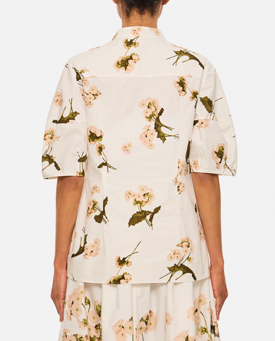 Shop Erdem Short Sleeved Flower Shirt In Neutrals