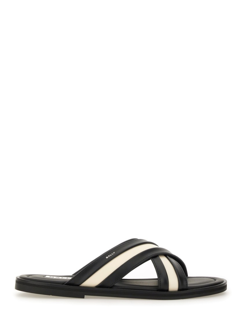 Shop Bally "gherry" Slide Sandals In Black