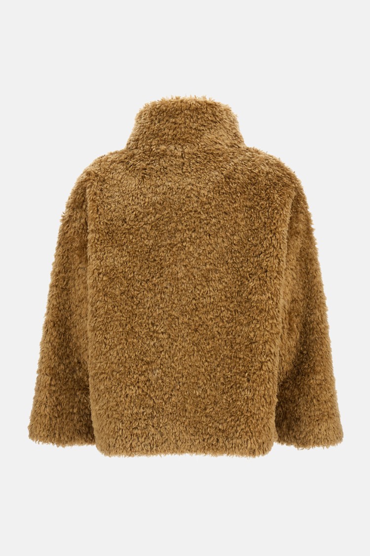 Herno Soft Faux Fur Coat In Brown