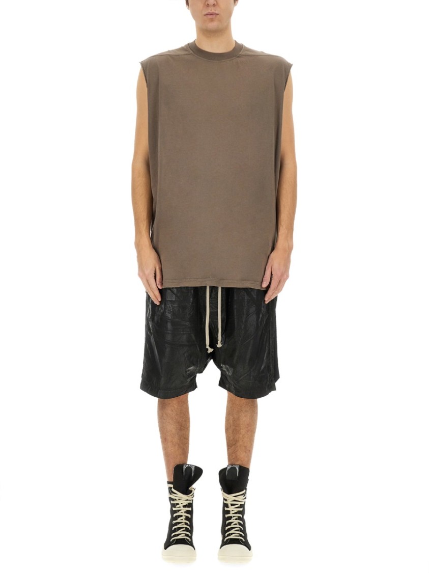 Shop Rick Owens Drkshdw Drkshdw By Rick Owens Relaxed-fit Bermuda Shorts With Textured Finish In Black