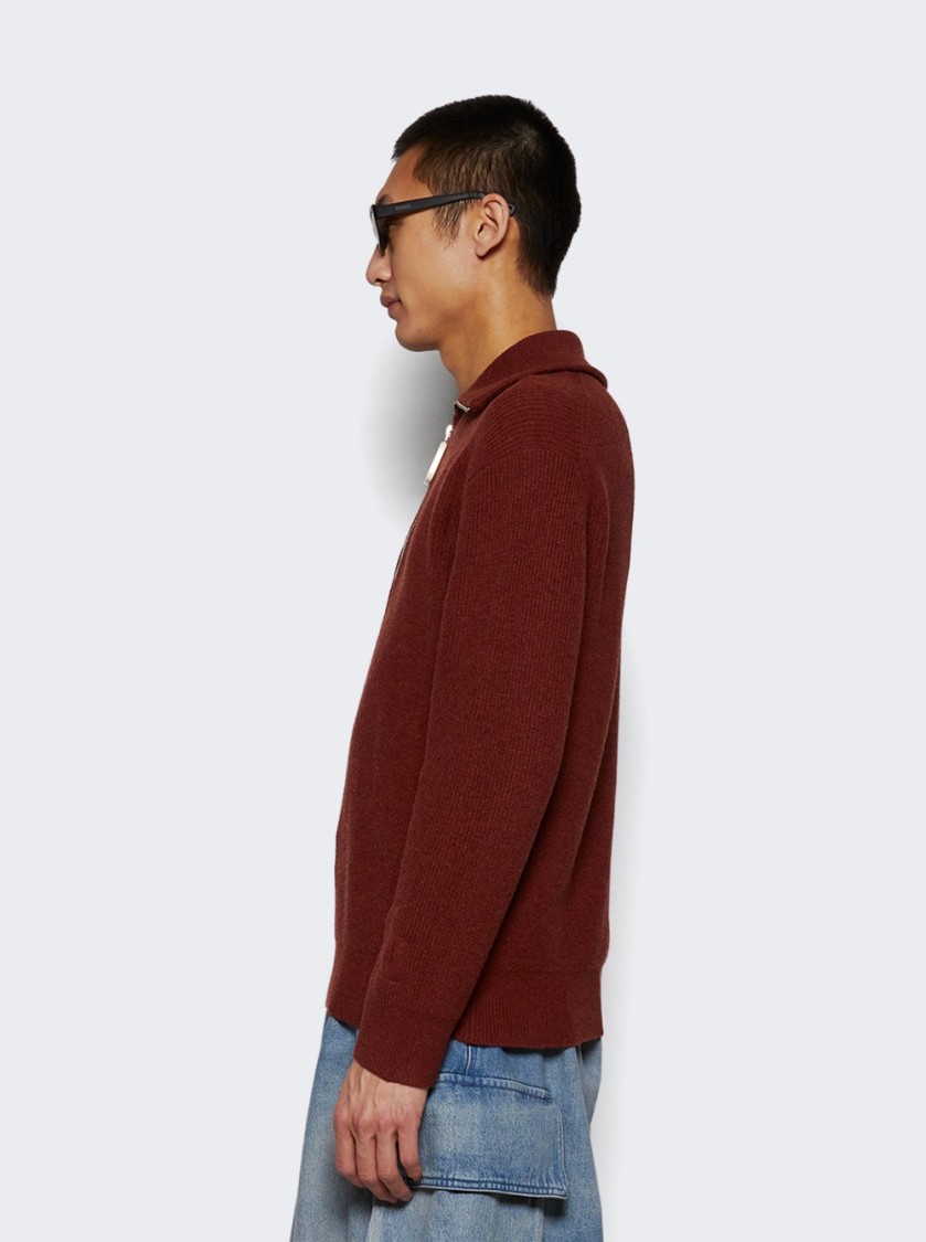 Jw Anderson J. W. Anderson Half Zip Sweater Rust In Brown