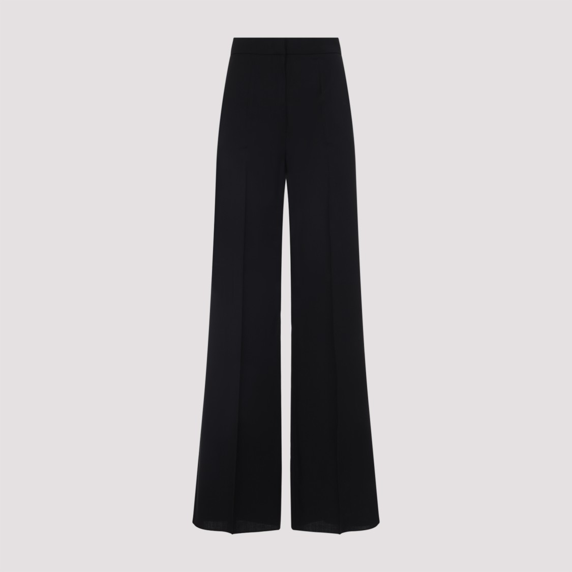 Max Mara Wide-leg Trousers With Tailored Fit And Luxurious Texture In Black