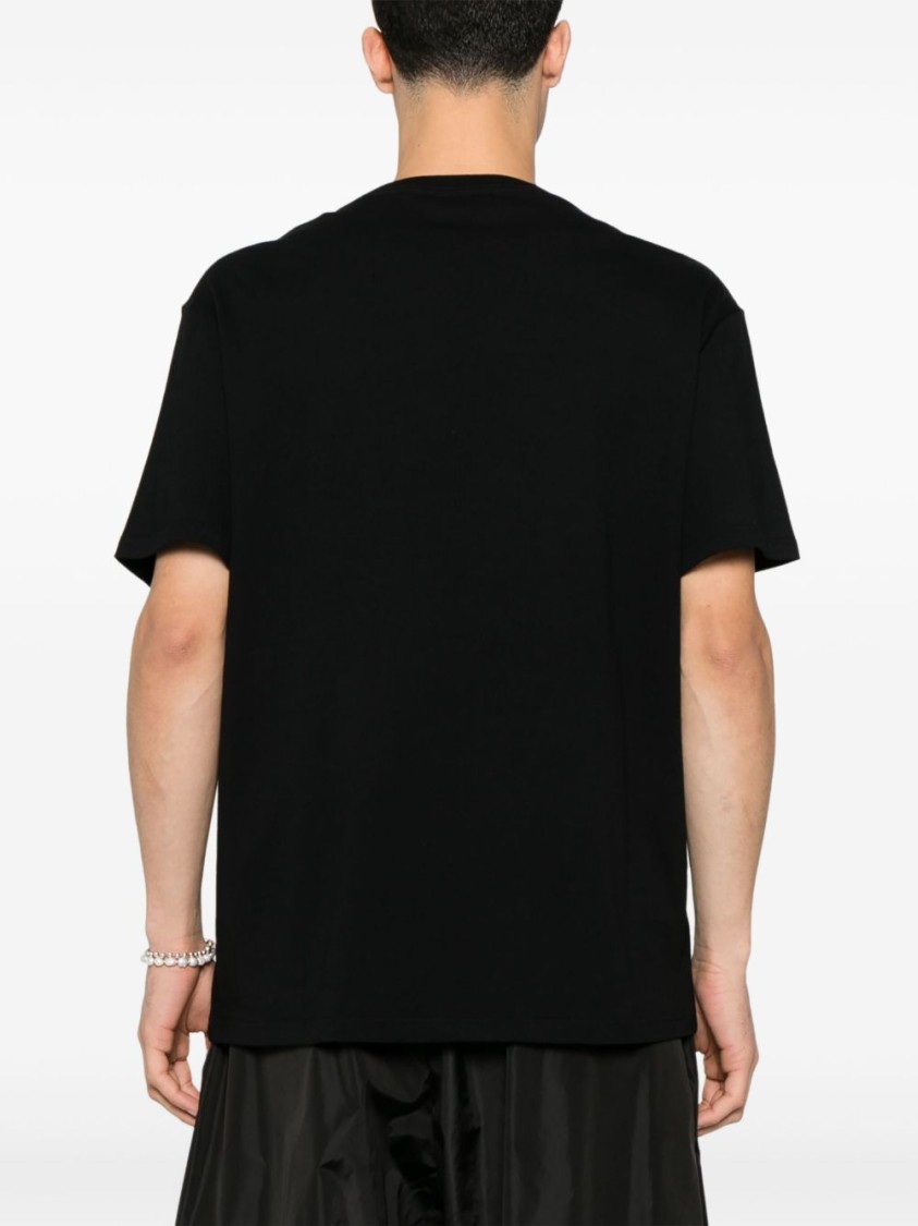 Alexander Mcqueen Logo Print Crewneck T-shirt In Black