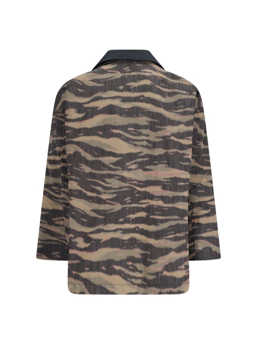 Jil Sander Camouflage Print Pointed Collar Long Sleeve Jacket