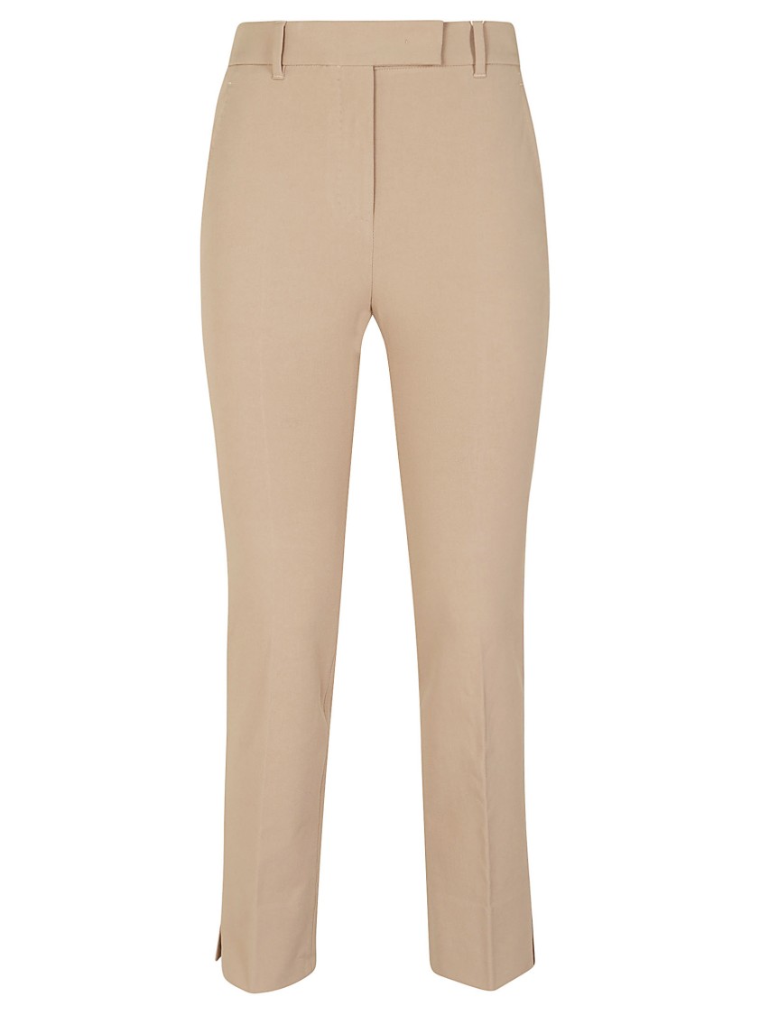 Incotex Tailored Straight-leg Cotton Pants With Subtle Side Slits In Brown