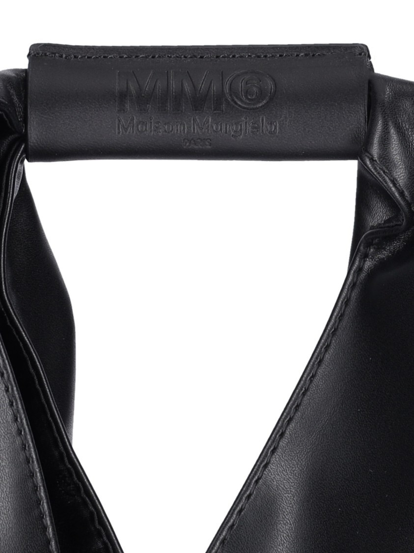 Mm6 Maison Margiela Mm6 By Maison Margiela Black Faux Leather Small "japanese" Tote Bag In Black
