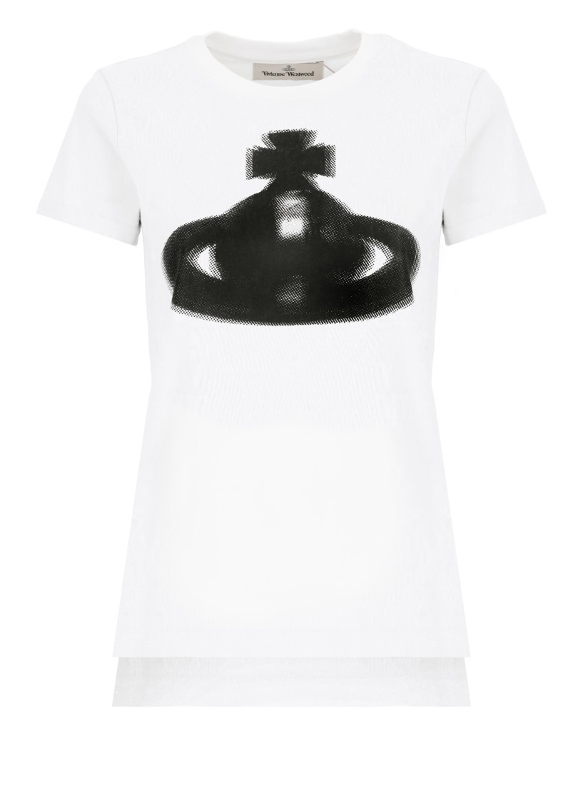 Shop Vivienne Westwood White Halftone Orb T-shirt