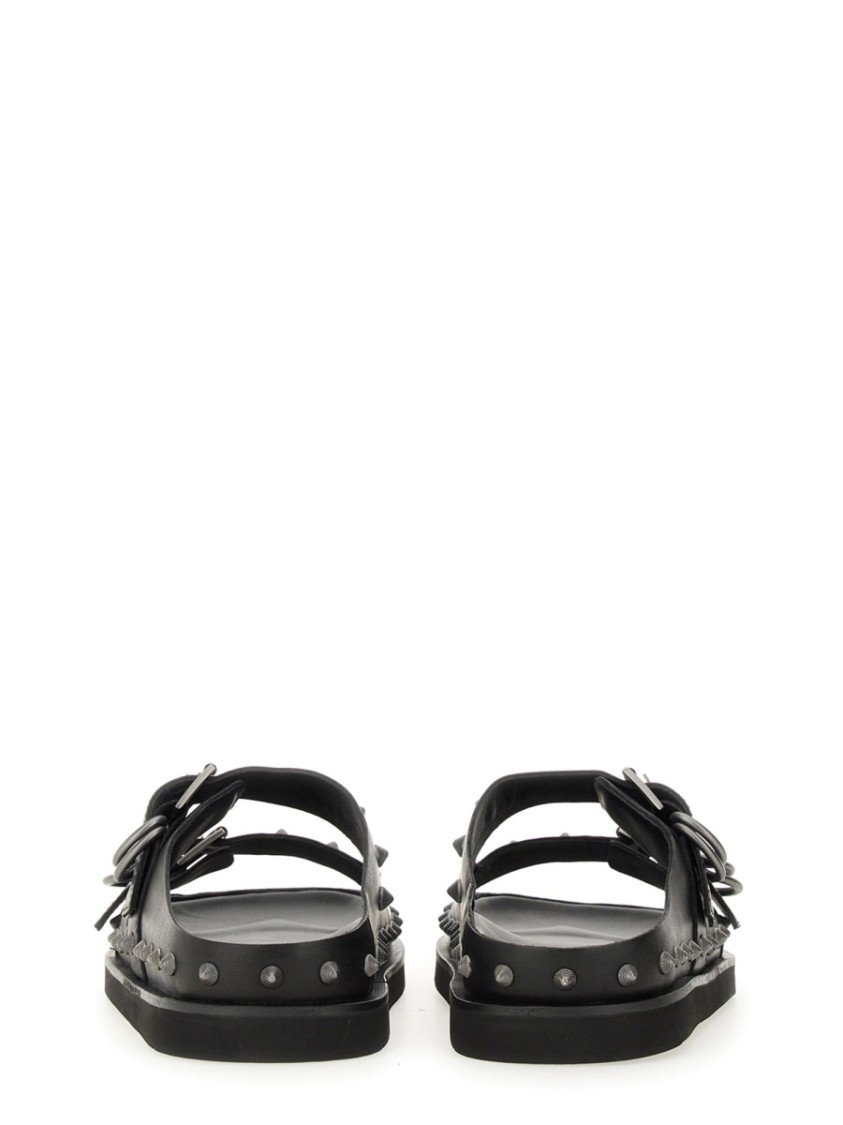 Ash Stud-detail Leather Sandals In Black
