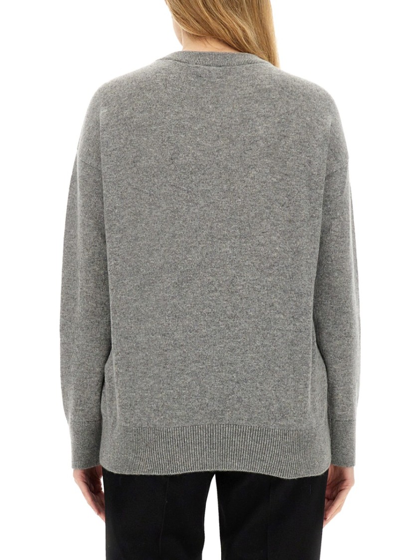 Burberry Cashmere Sweater With Unique Kilt Pin Detail In Grey