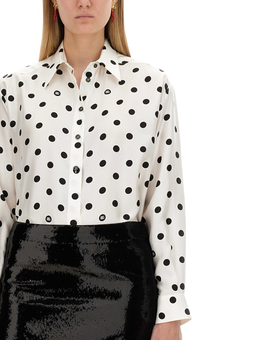 Shop Dolce & Gabbana Silk Twill Shirt In White