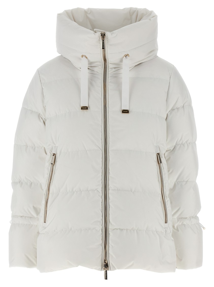 Moorer Puffer Jacket With Elegant Hood And Premium Insulation In White