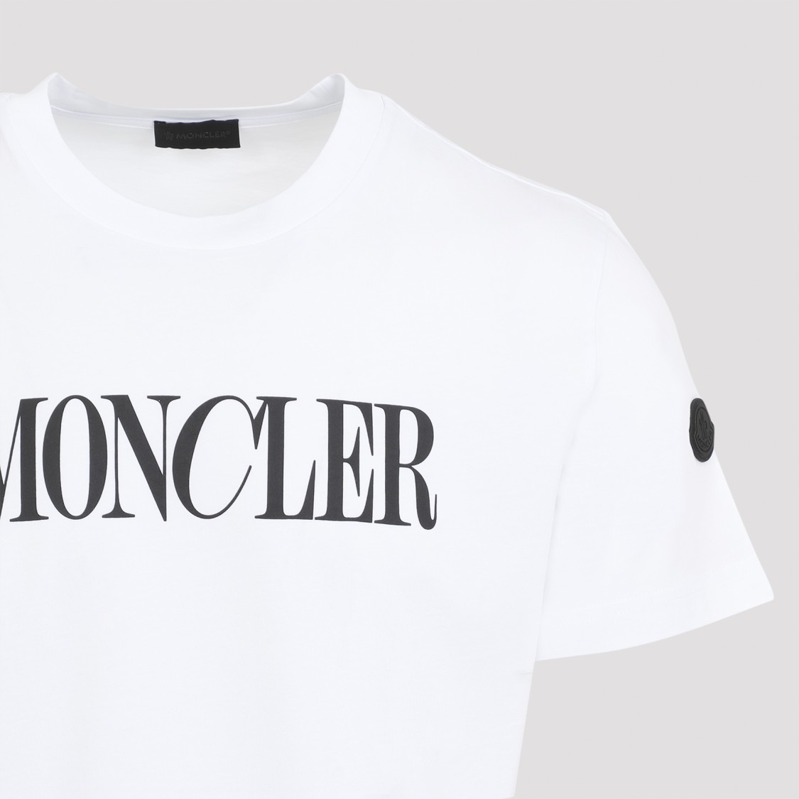 Shop Moncler White T-shirt With Bold Logo Print