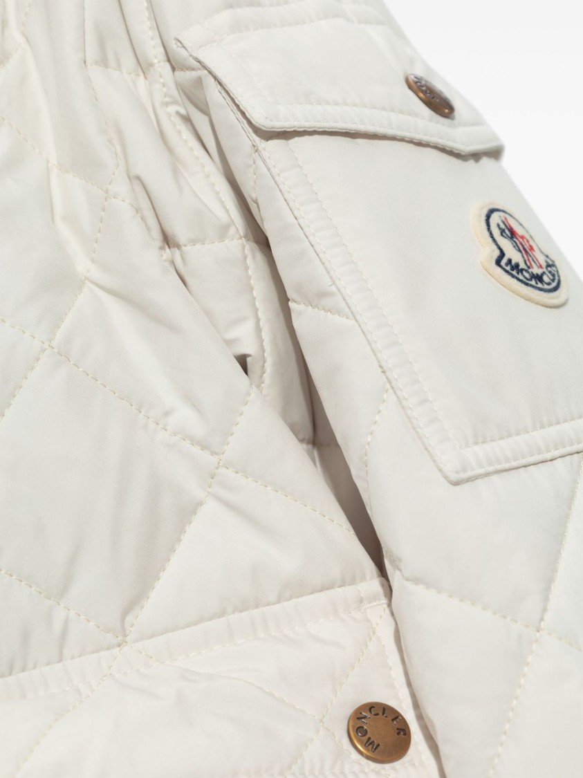 Moncler Cropped Quilted Coat In White