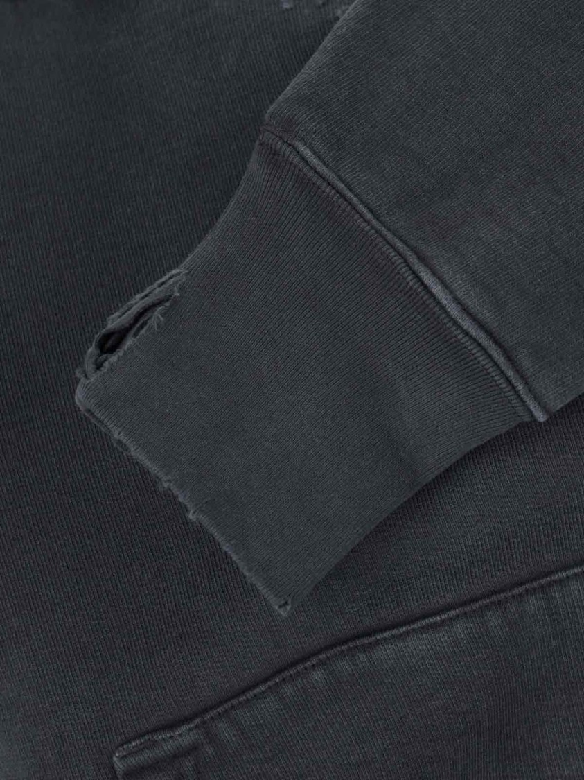 Our Legacy Relic Cropped Distressed Cotton-jersey Hoodie