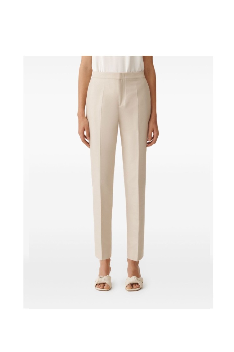 Fabiana Filippi Tailored Straight-leg Pants With Subtle Pleats In Neutrals