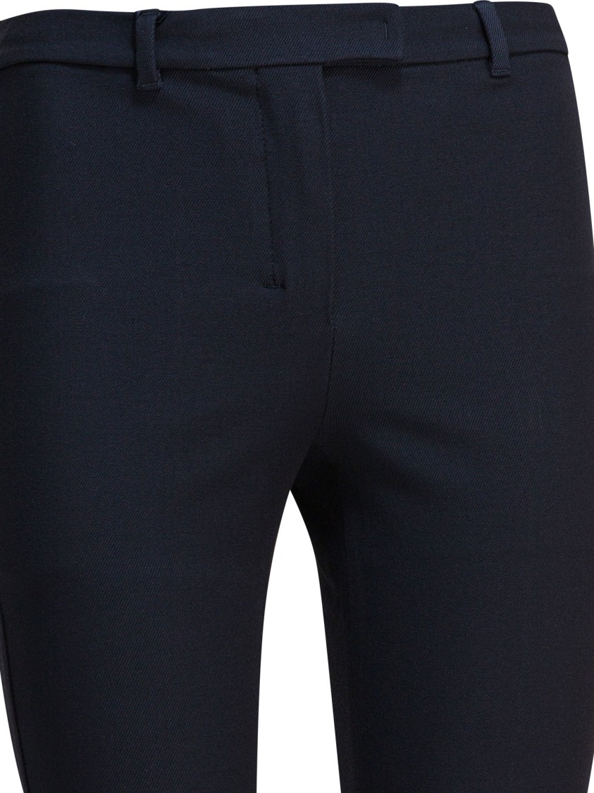 Max Mara Slim Cropped Trousers With Mid-rise Waist In Black