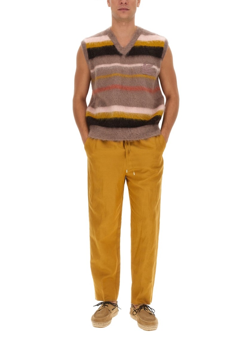 Shop Etro Vest With Stripe Pattern In Multicolor