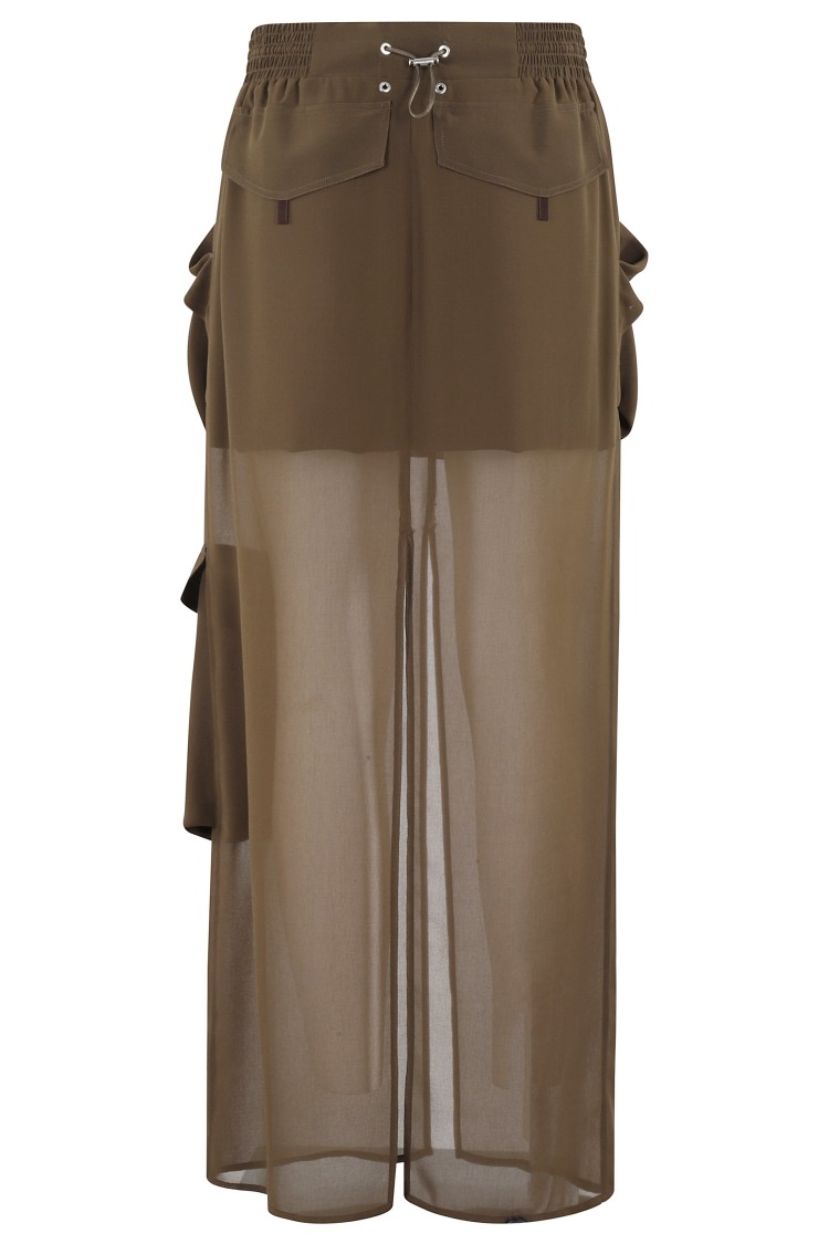 Pinko Invece No Skirt In Georgette In Grey