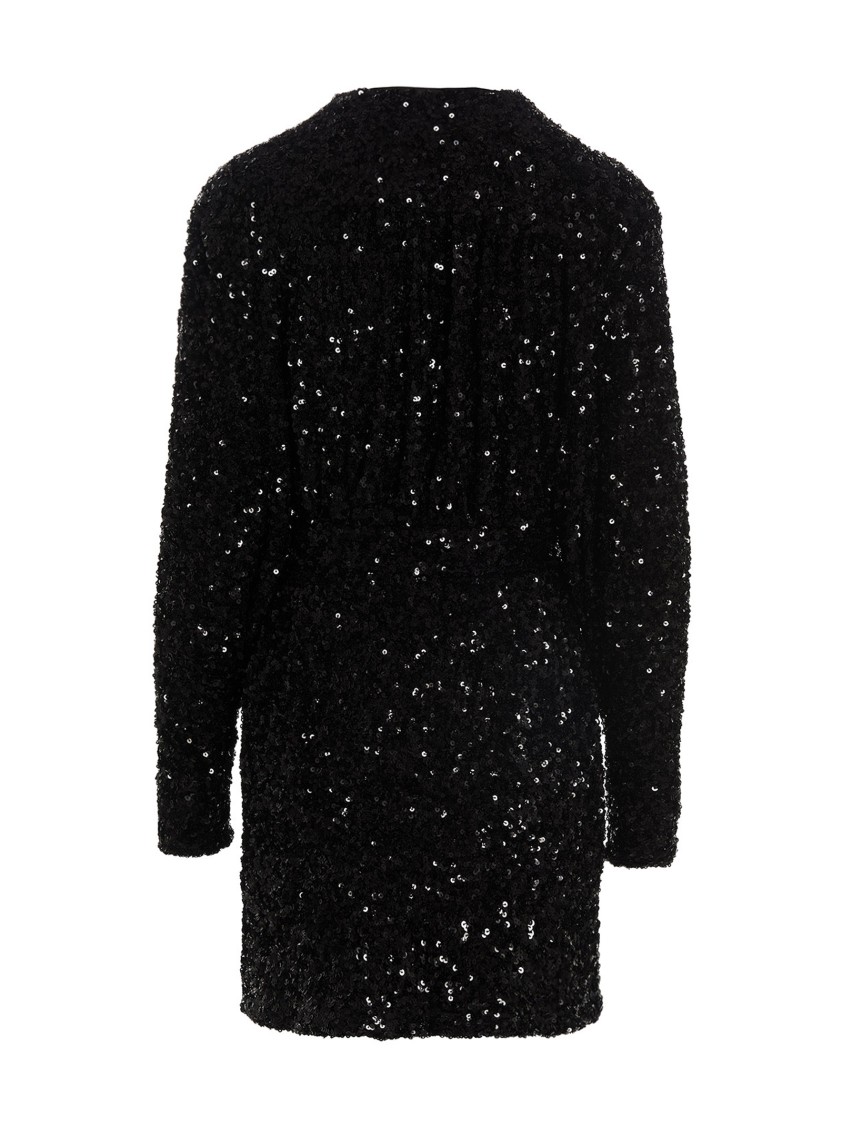 Rotate Birger Christensen All-over Sequin Minidress With Wallet Style In Black