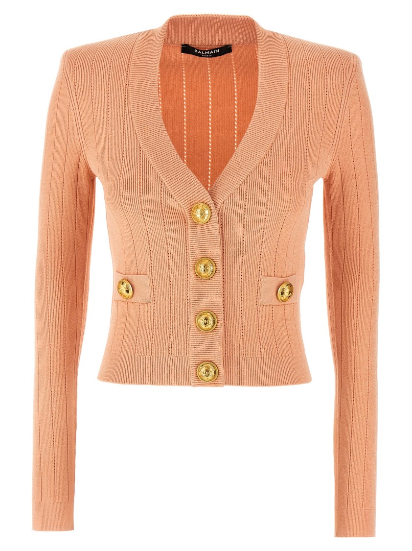 Balmain 'chiocciola' Cardigan In Orange