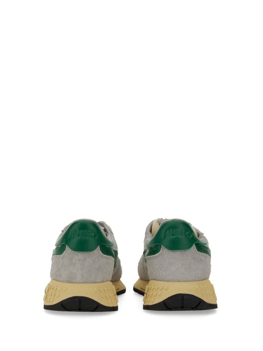 Autry Reelwind Super Vintage Grey Sneakers With Logo Patch On The Tongue And Contrasting Heel In Fabric An In Gray