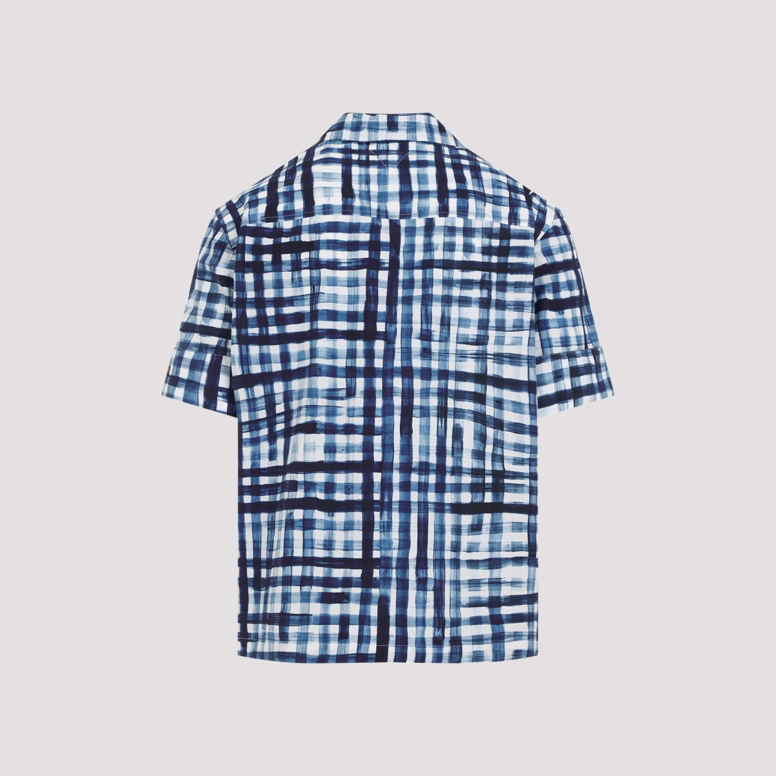 Shop Bottega Veneta Plaid Short-sleeve Shirt In 100% Cotton In Blue