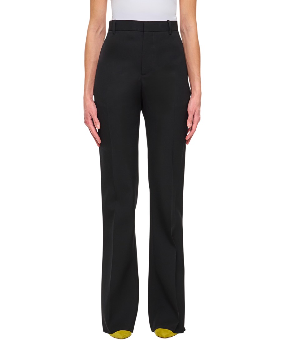 Bottega Veneta Sartorial Wool Twill Flared Pants In Black