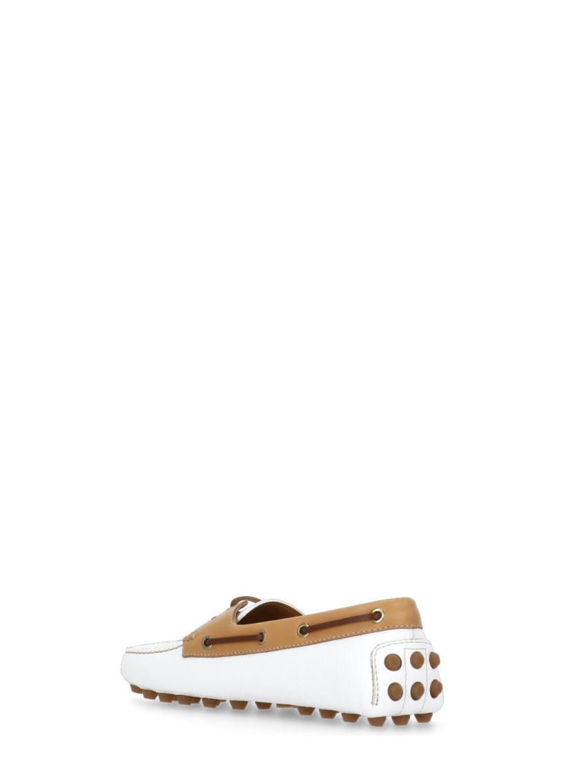 Shop Tod's White Leather Loafers