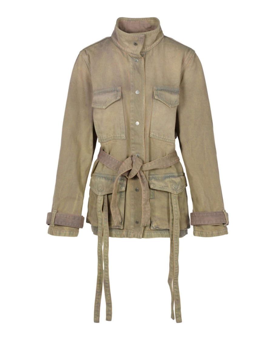 Off-white Woman Denim Outerwear Light Brown Size 0 Cotton In Brown