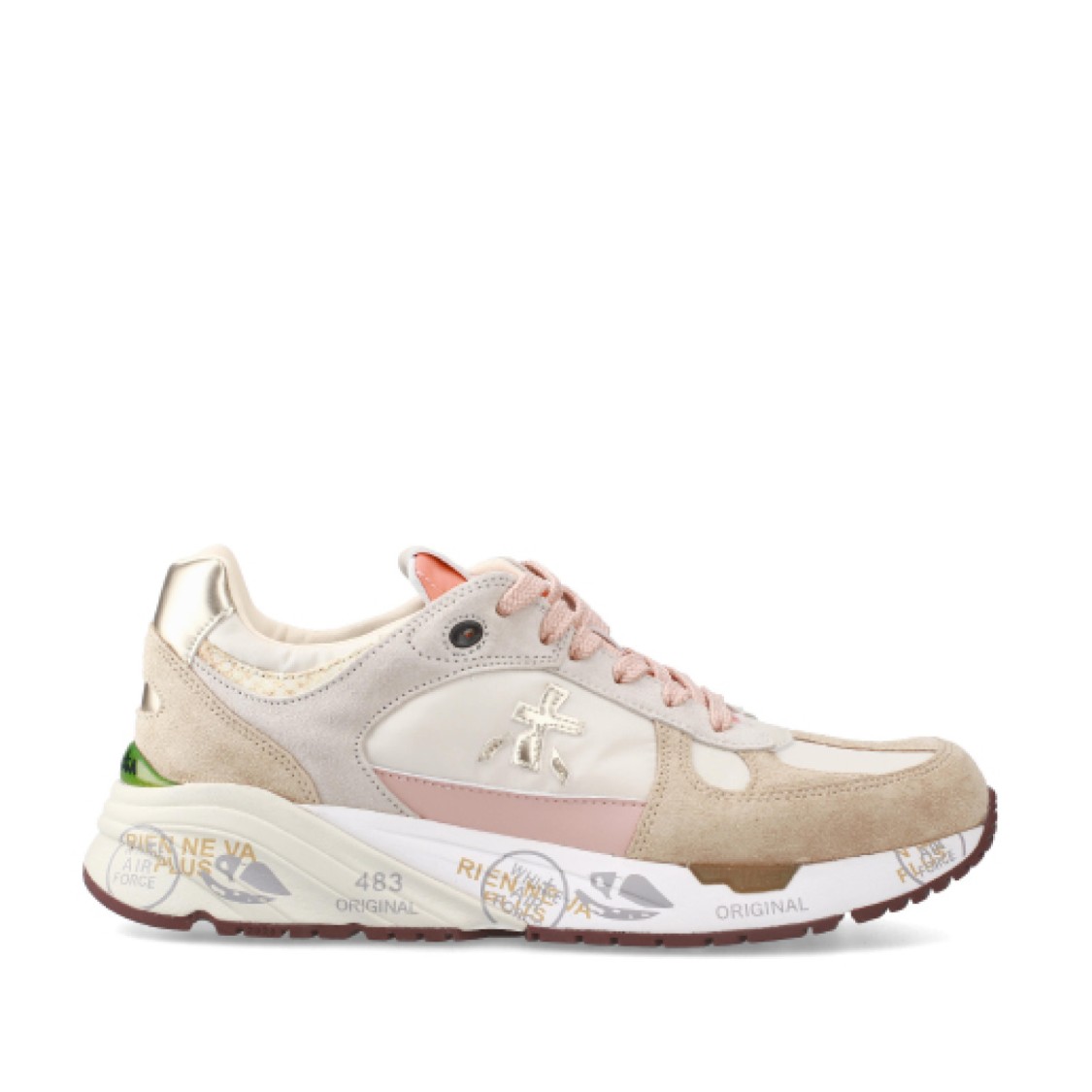 Premiata Mase Sneakers In Beige Suede And Fabric In Neutrals