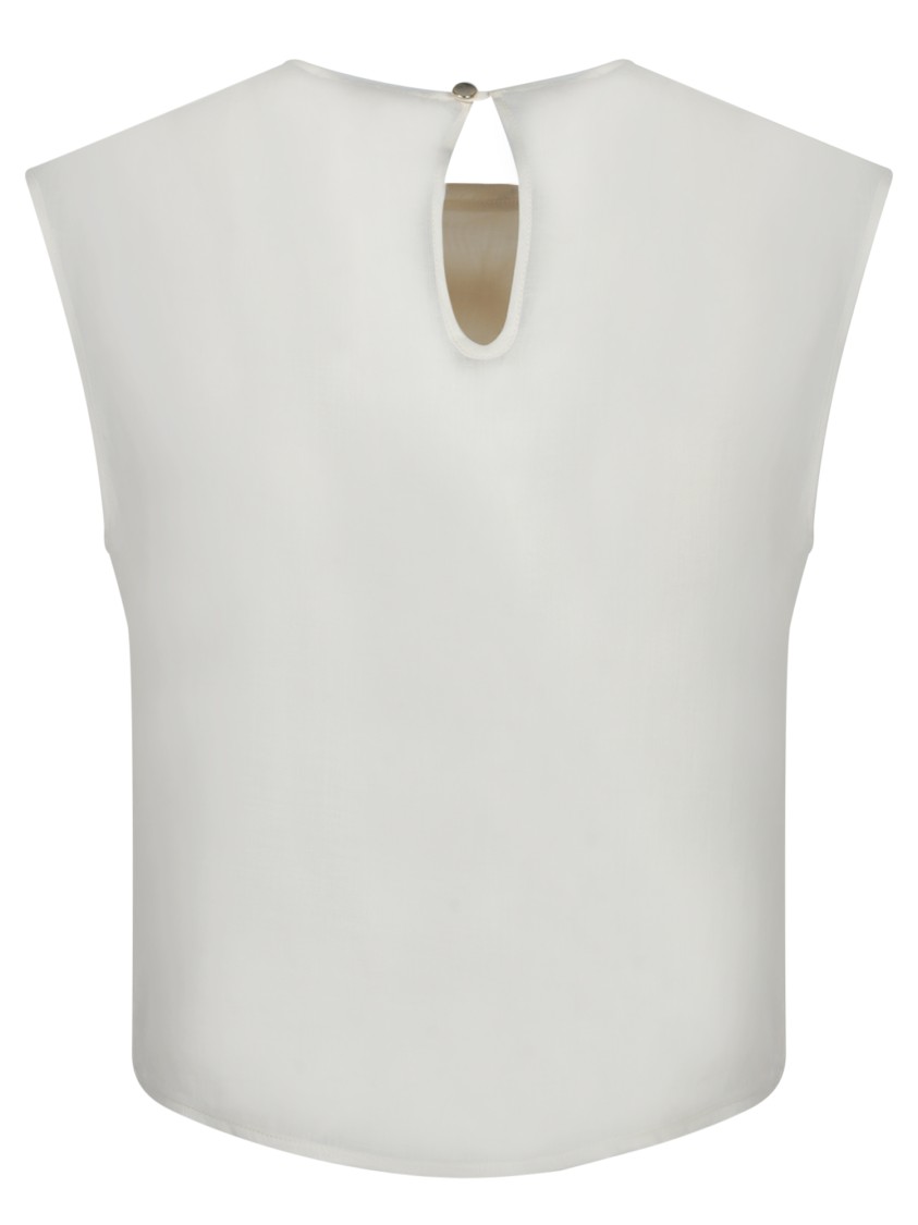 INCOTEX INCOTEX TEXTURED WHITE SLEEVELESS TOP