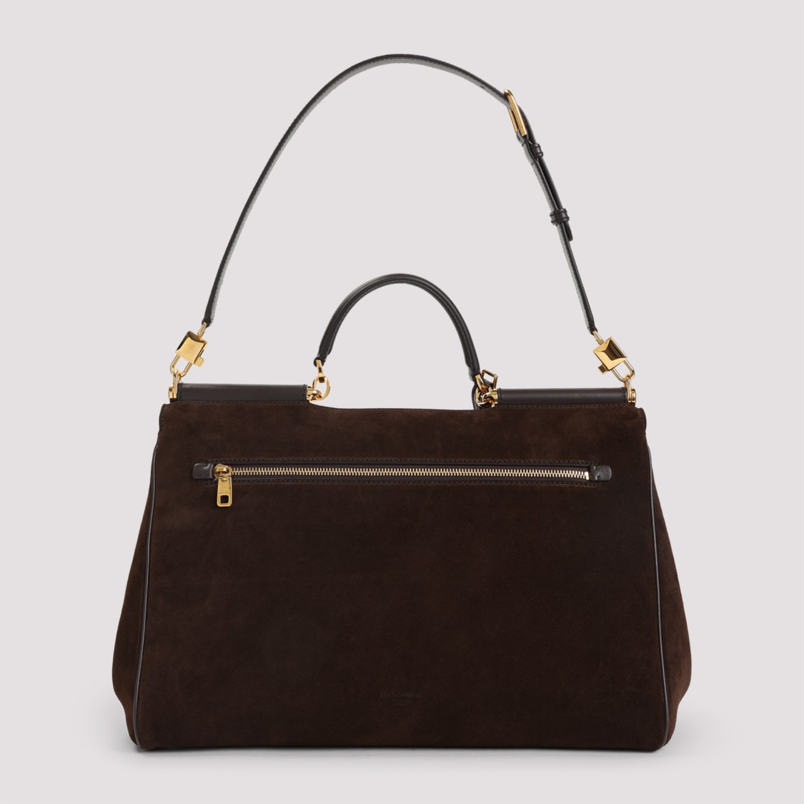 ショルダーバッグ・ポシェット Dolce & Gabbana Ebony Brown Calf Leather Sicily Soft Suede Dolce & Gabbana Ebony Brown Calf Leather Sicily Soft Suede