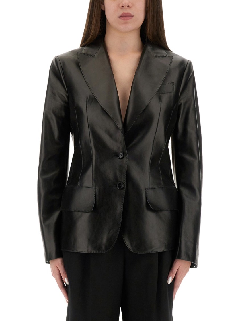 ボトムスその他 Tom Ford Fitted Lamb Leather Jacket With Spear Lapels Tom Ford Fitted Lamb Leather Jacket With Spear Lapels Blazer
