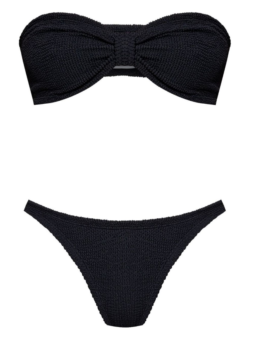 Hunza G Bandeau Bikini Set With Knot Detail In Black