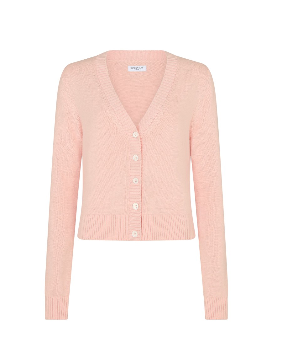 Serena Bute V-neck Semi Cropped Cardigan - Light Pink In Pink