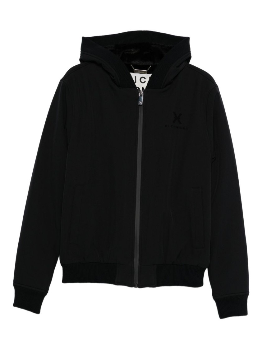 Richmond Black Zip-up Jacket With Hood