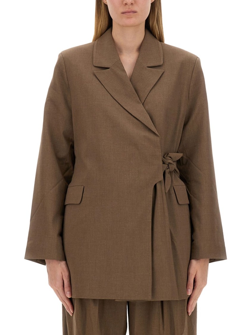 GANNI GANNI ASYMMETRICAL BLAZER 