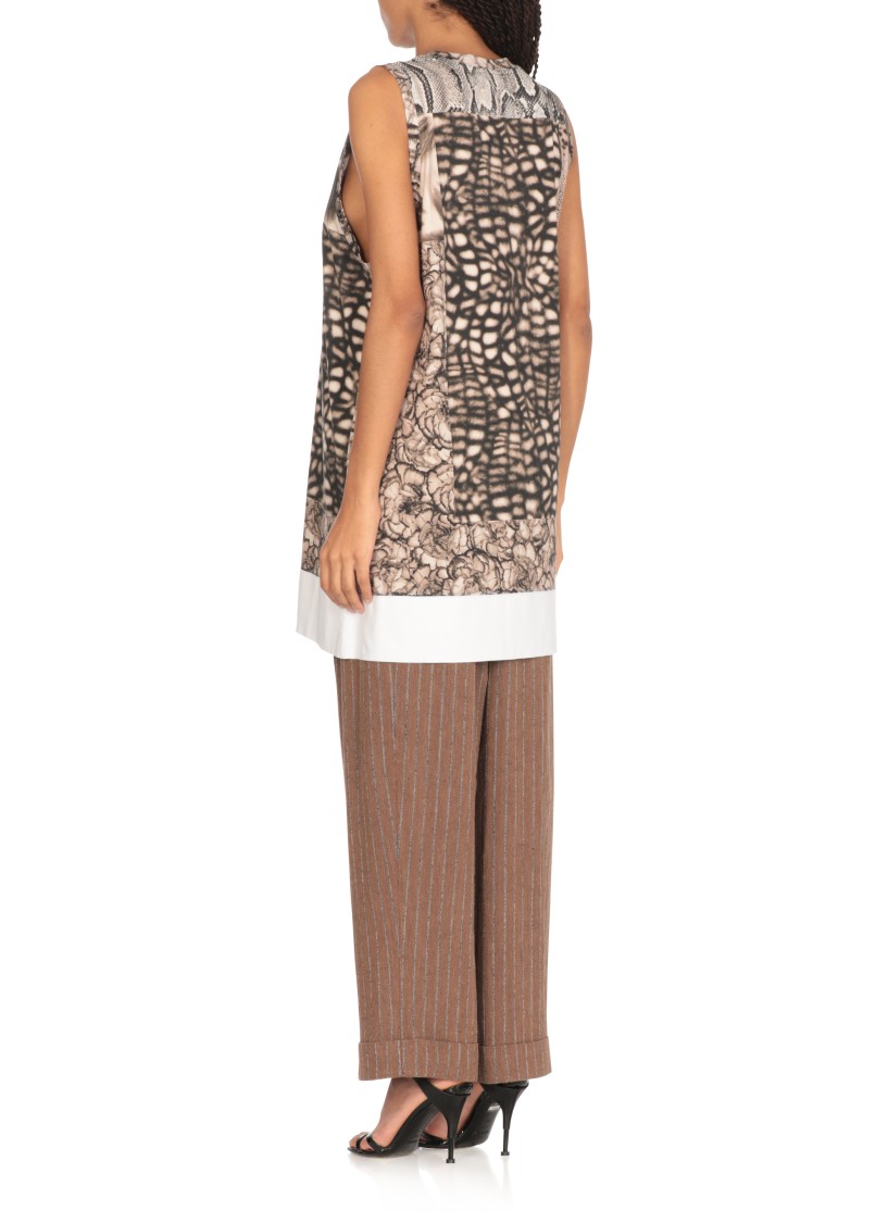 Shop Dries Van Noten Ivory Cotton Top