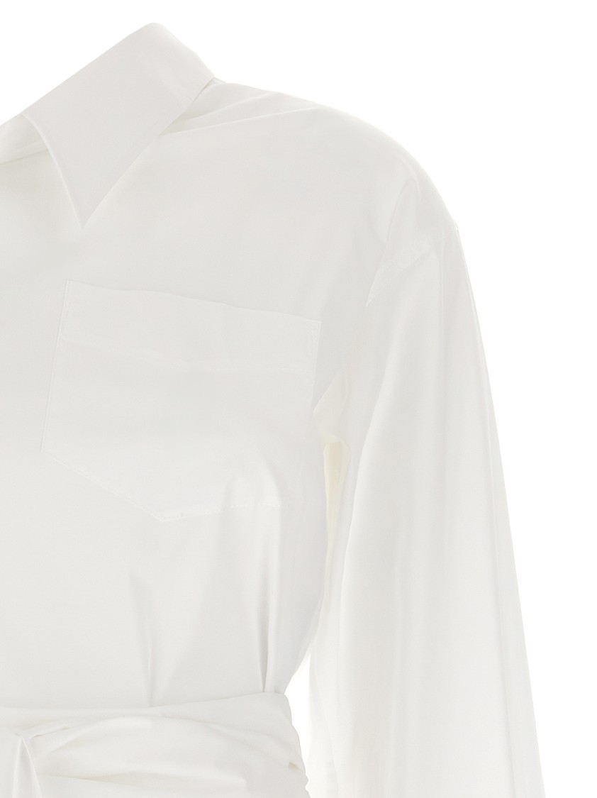 Moschino One-shoulder Poplin Stretch In White